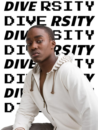 Ontwerpsjabloon van Poster US van Inspiration of Diversity with Young Guy