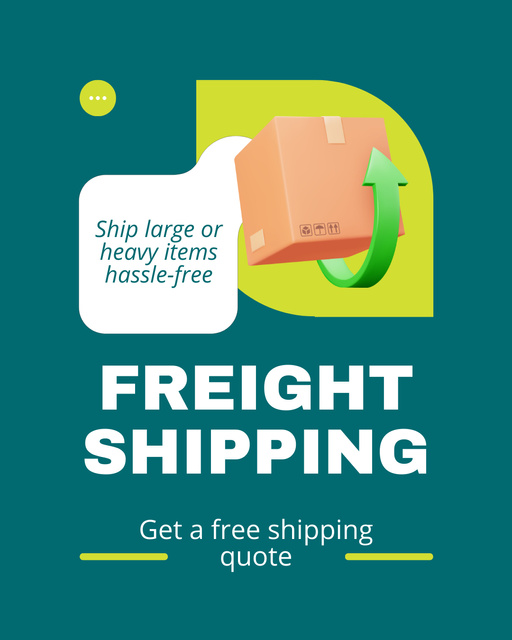 Designvorlage Freight Shipping with Free Quote für Instagram Post Vertical