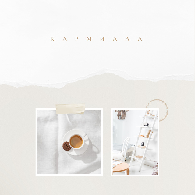 Breakfast in bed with Coffee and cookie Instagram Design Template