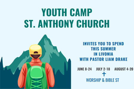 Ontwerpsjabloon van Gift Certificate van Youth religion camp of St. Anthony Church
