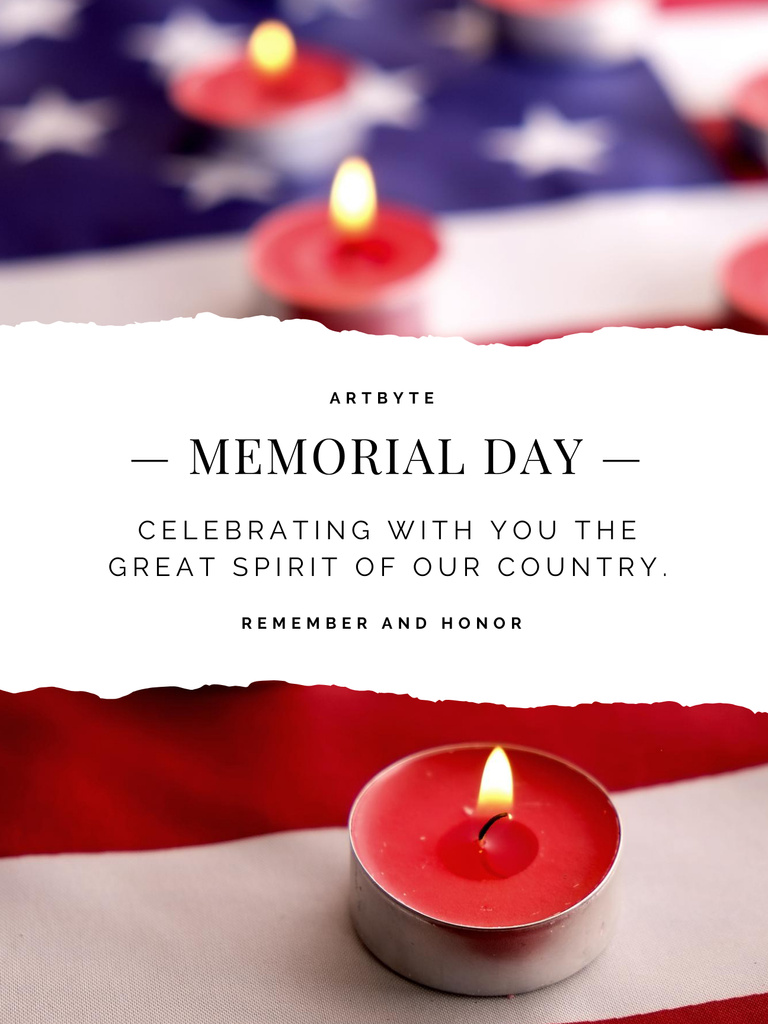 Memorial Day Celebration Announcement Poster US – шаблон для дизайна