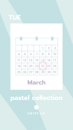 A dátum bekarikázva a naptár oldalon Instagram Story tervezősablon