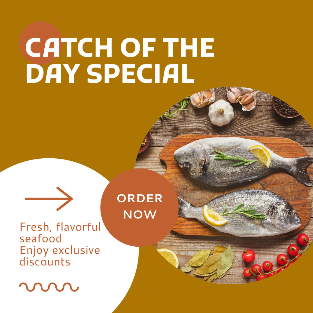 Ontwerpsjabloon van Instagram van Ad of Day Special on Fish Market