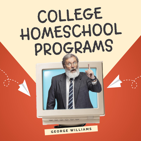 Főiskolai otthoni iskolai programok hirdetése Album Cover tervezősablon