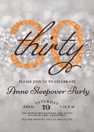 Plantilla de diseño de Sleepover Birthday Party Invitation Invitation 