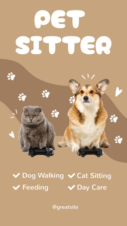 Pet Sitting Services Instagram Story Πρότυπο σχεδίασης