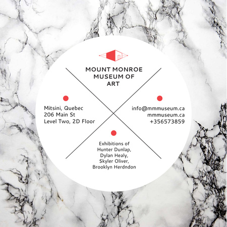 Plantilla de diseño de Anuncio del museo de arte sobre patrón de mármol Instagram AD 