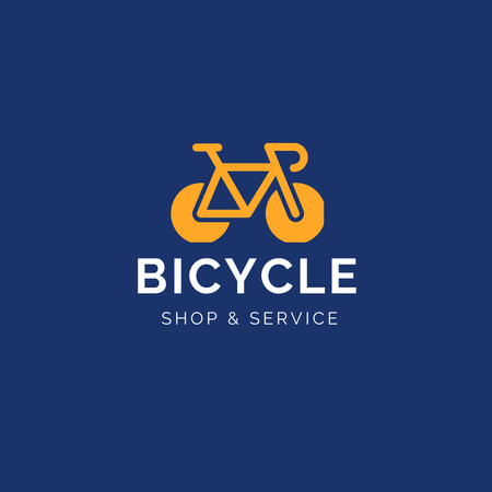 Emblem of Bicycle Shop Logo 1080x1080pxデザインテンプレート