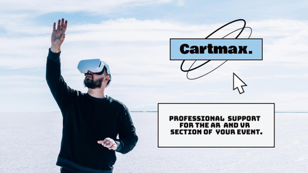 Man in Virtual Reality Glasses Youtube Thumbnail Design Template