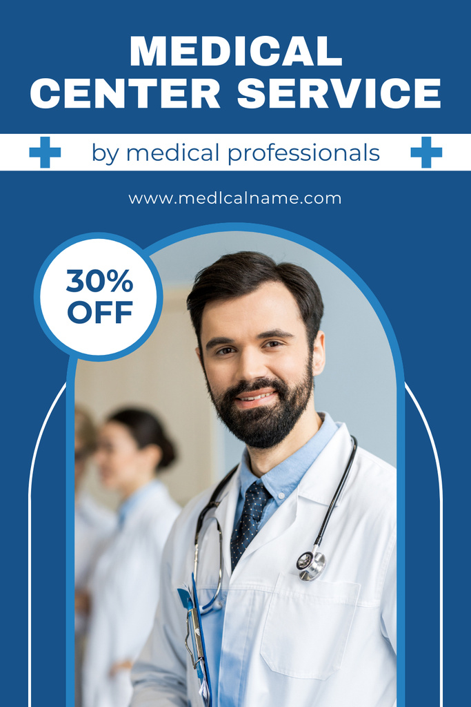 Ontwerpsjabloon van Pinterest van Offer of Best Medical Center Services