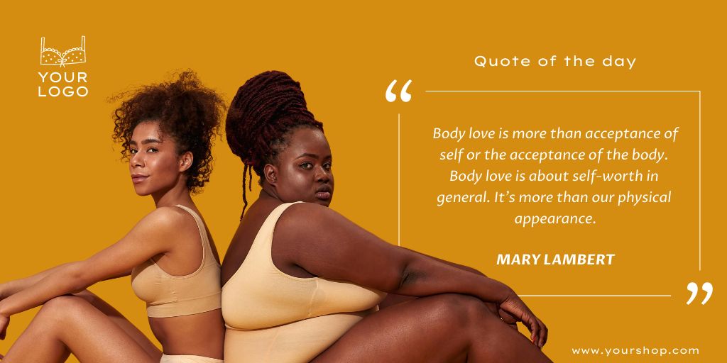 Ontwerpsjabloon van Twitter van Quote about Body Love