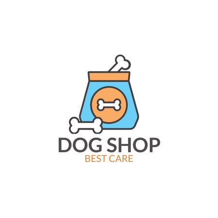 Pet Shop Ad with Bones Logo 1080x1080px Modelo de Design