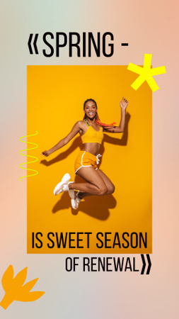 Quote About Spring And Renewal In Orange Instagram Video Story Design Template