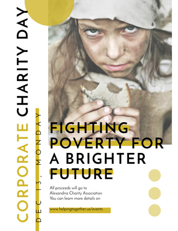 Poverty quote with child on Corporate Charity Day Flyer 8.5x11in Design Template