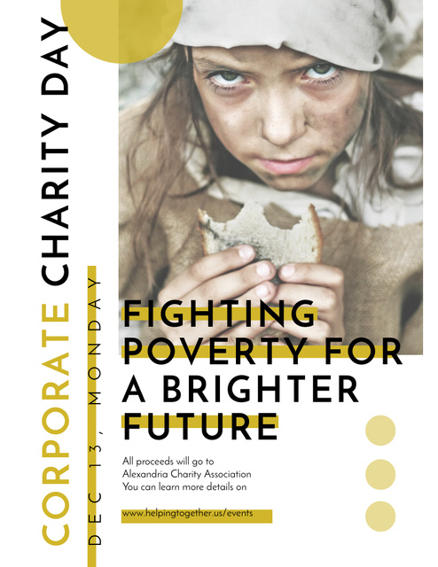 Wisdom about Poverty on Corporate Charity Day Flyer 8.5x11in Šablona návrhu