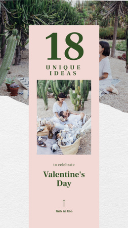 Charming Lovers kissing on Valentines Day Instagram Story Design Template