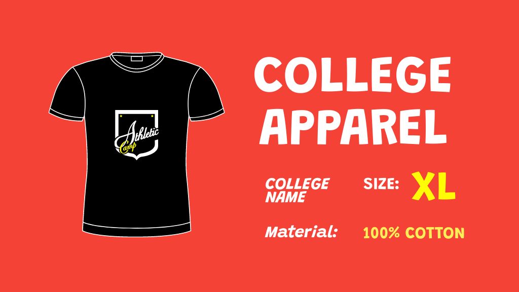 College Apparel and Merchandise Label 3.5x2inデザインテンプレート