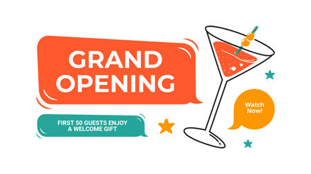 Unmissable Grand Opening Event With Welcoming Gift For Guests Youtube Thumbnail Design Template