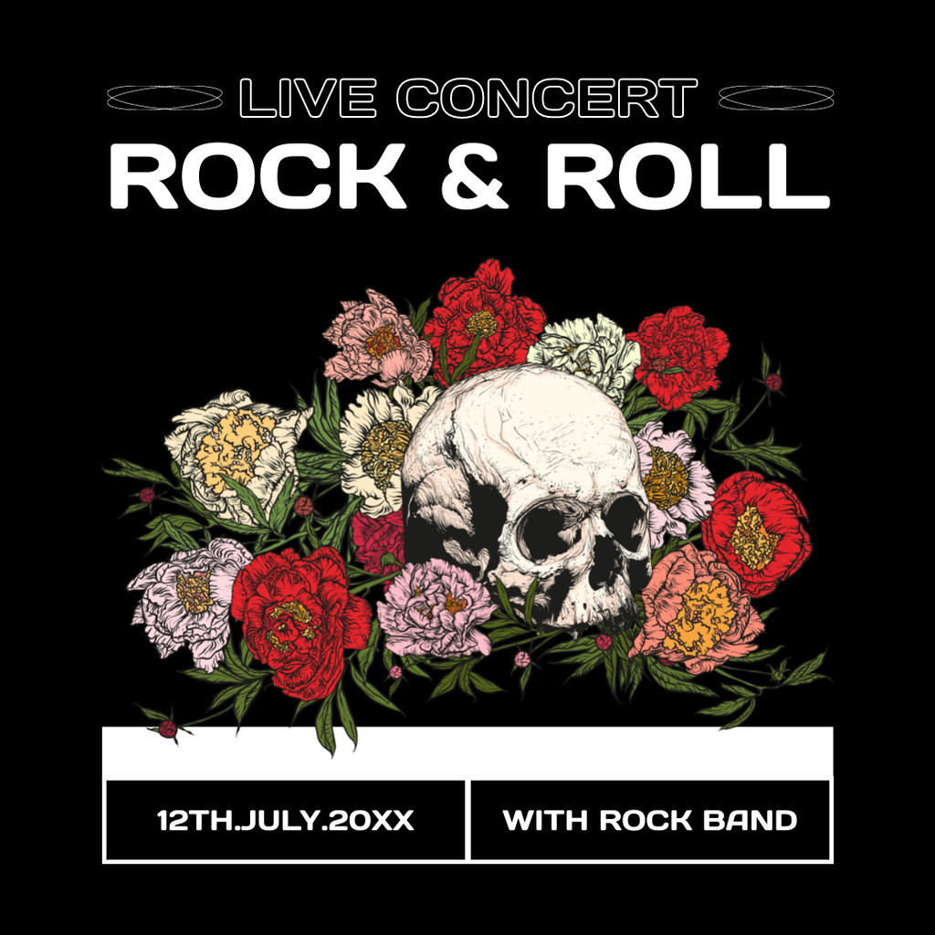 Rock and Roll Music Concert Announcement Instagram Šablona návrhu