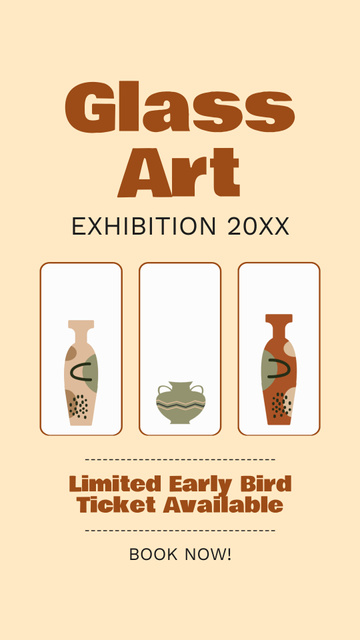 Designvorlage Glassware Offer with Illustration of Beautiful Vases für Instagram Video Story