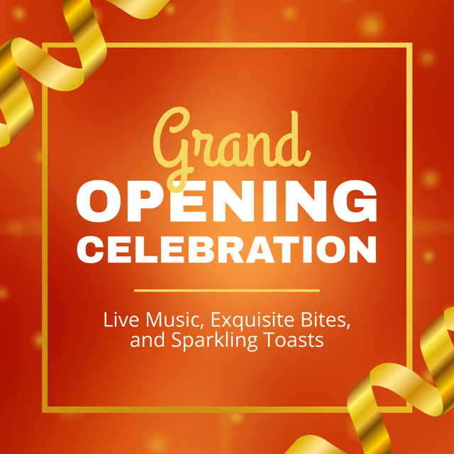 Grand Opening Celebration With Music And Ribbons Instagram AD Modelo de Design