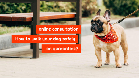 Walking with Dog during Quarantine FB event cover Design Template