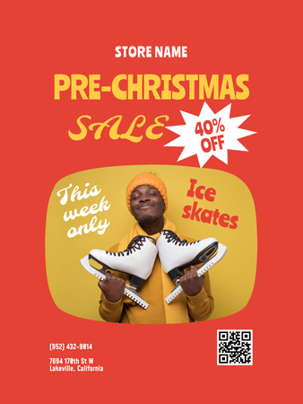 Προ-χριστουγεννιάτικη ανακοίνωση εκπτώσεων Poster 36x48in Πρότυπο σχεδίασης