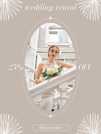 Designvorlage Rabatt auf den Verleih von Brautkleidern für Poster US