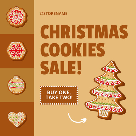 Designvorlage Weihnachtsverkaufsangebot Anders geformte Bäckerei für Instagram AD