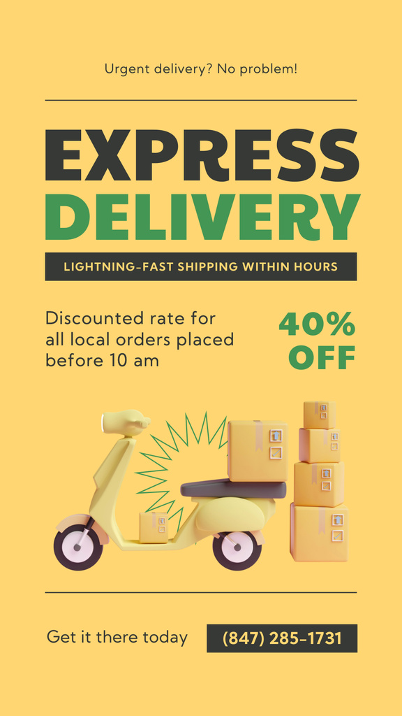 Designvorlage Express Delivery of Parcels für Instagram Story