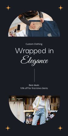 Template di design Annuncio di vendita di abiti eleganti su collezione personalizzata Graphic