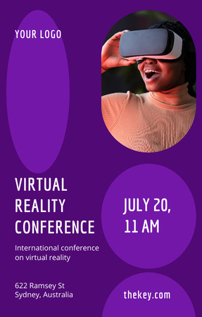 Virtual Reality Conference Announcement Invitation 4.6x7.2in Design Template