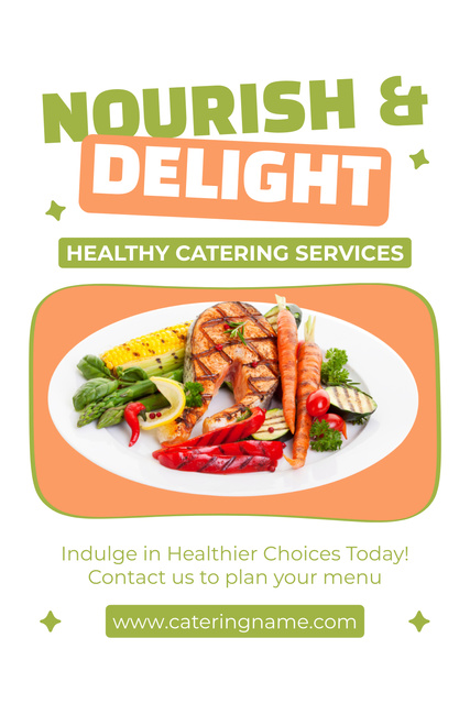 Healthy Catering Services Ad Pinterestデザインテンプレート