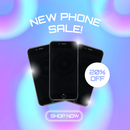 New Smartphone Sale Announcement Instagram ADデザインテンプレート