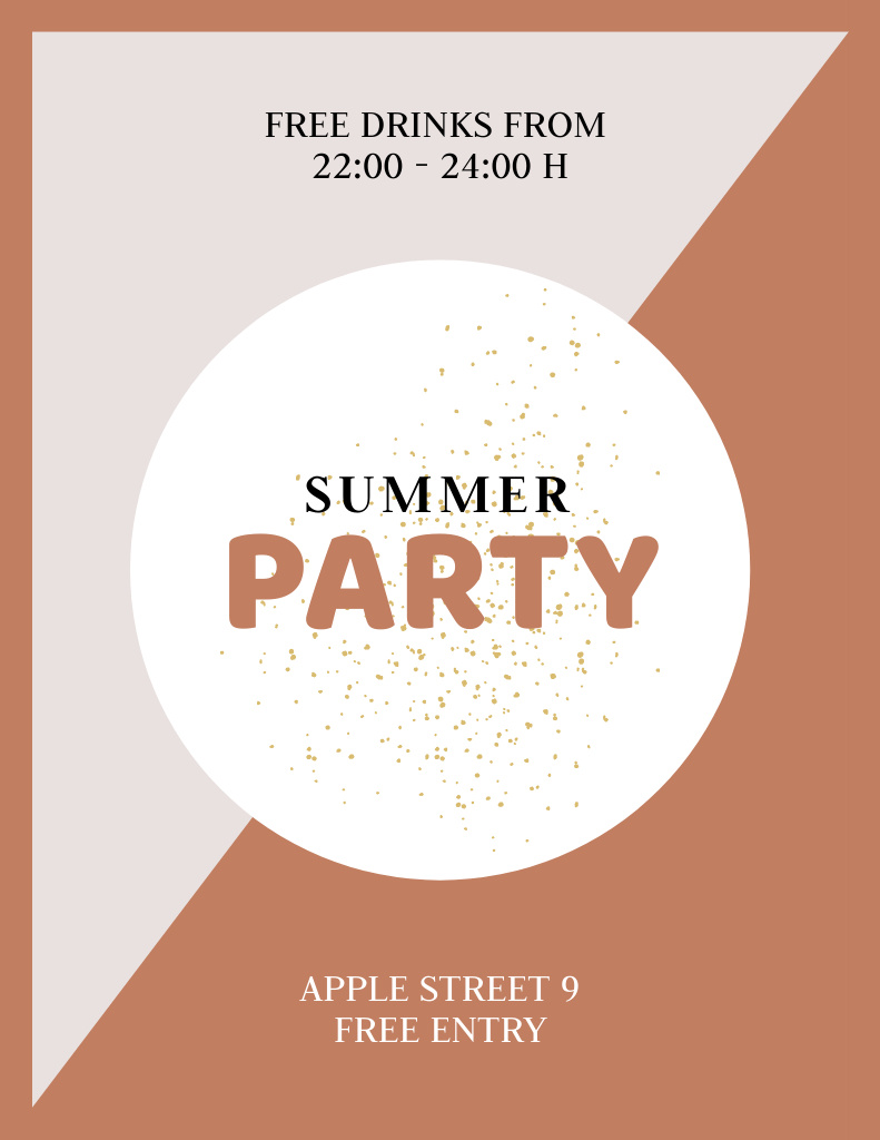 Summer Party Announcement Flyer 8.5x11in Šablona návrhu