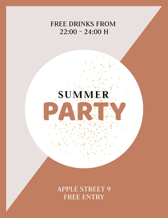 Summer Party Announcement Flyer 8.5x11in tervezősablon