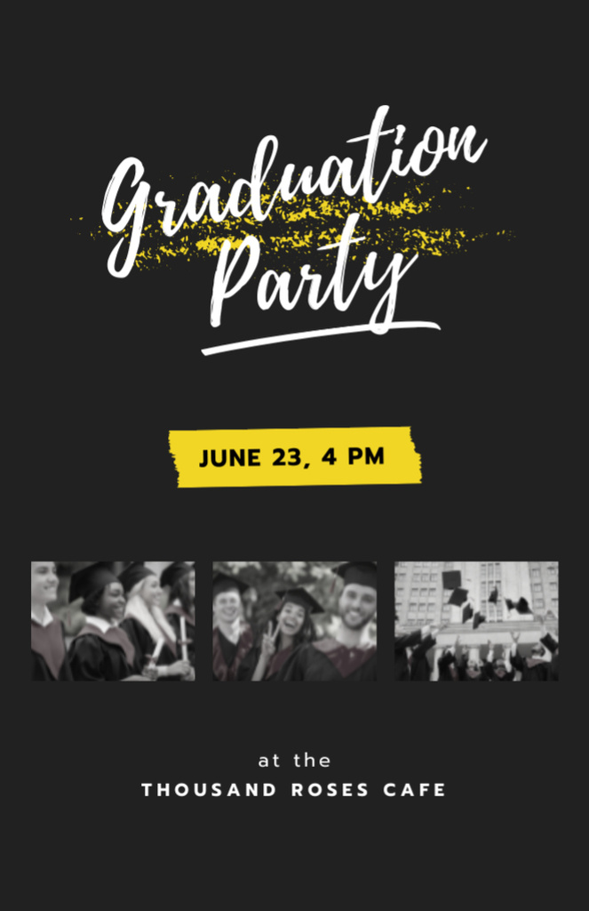 Ontwerpsjabloon van Invitation 5.5x8.5in van Graduation Party In Summer