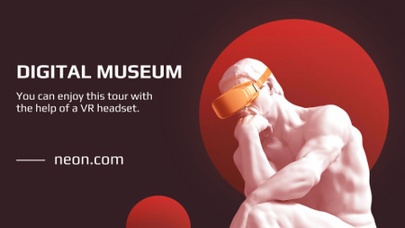 Digitaalisen museokierroksen ilmoitus FB event cover Design Template