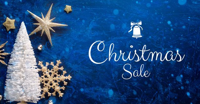 Christmas Sale Ad with Tree Ball Facebook AD Design Template
