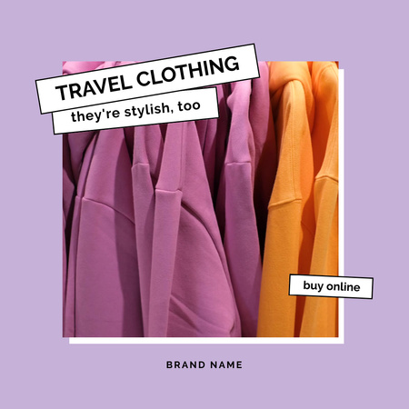 Travel Clothing Sale Offer with Hoodies Animated Post Design Template