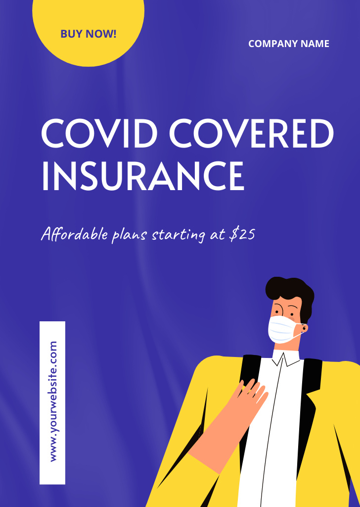 Buy Сovid Insurance Flyer A6 Design Template