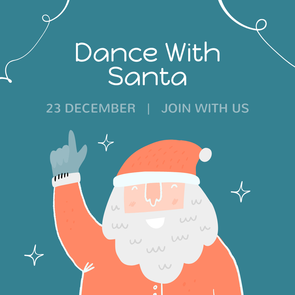 Template di design New Year Party Invitation with Santa Instagram