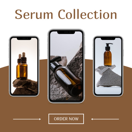 Ontwerpsjabloon van Instagram van U kunt serumcollectie bestellen