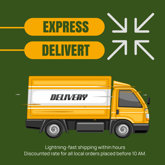 Express Delivery Ad on Green Animated Post Tasarım Şablonu