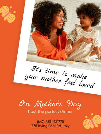 Mother's Day Holiday Greeting Poster US Design Template