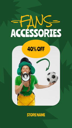 Platilla de diseño Soccer Fans Accessories Discount Offer Instagram Story