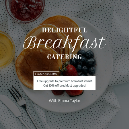 Delightful Breakfast Catering Services Instagram Design Template
