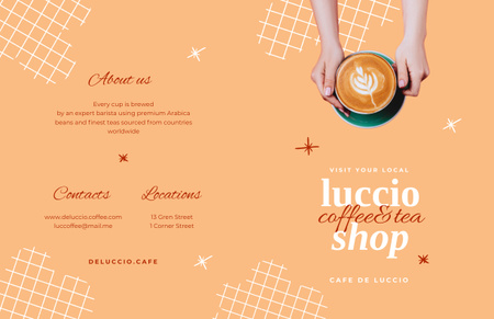Coffee and Tea Shop Promotion Brochure 11x17in Bi-fold tervezősablon