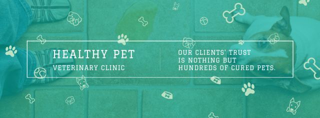 Healthy pet veterinary clinic Facebook cover Πρότυπο σχεδίασης