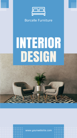 Qualified Interior Furniture Firm Services Promotion Mobile Presentation Design Template